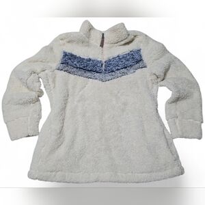 Original Weatherproof Vintage Womens‎ Sherpa Quarter Zip Jacket Large Cream